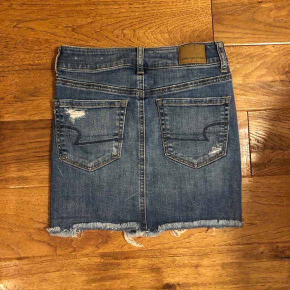 Lightly Distressed Denim Skirt - Picture 2 of 3